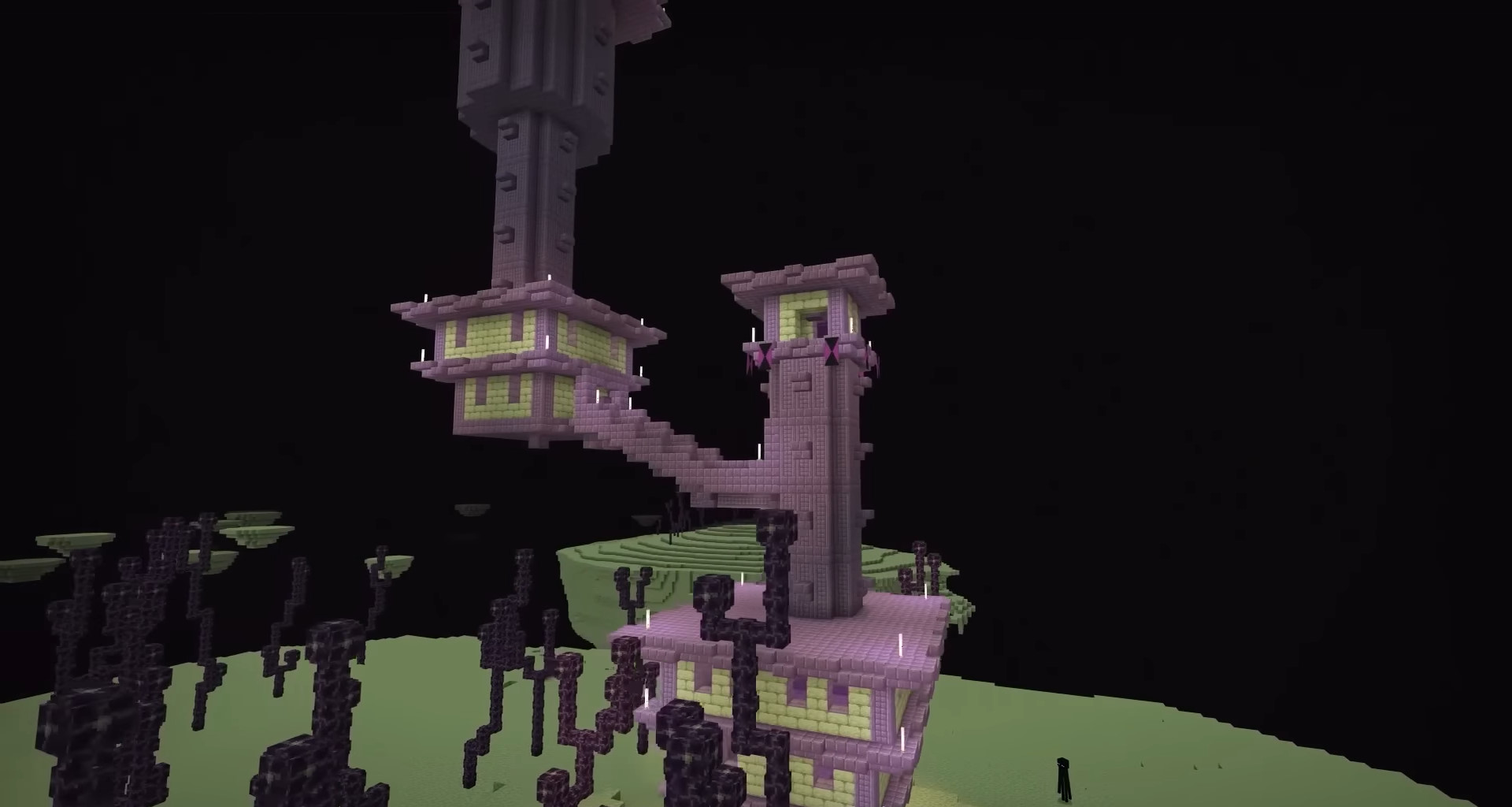 Fantasy city in a block-building game